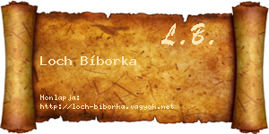 Loch Bíborka névjegykártya